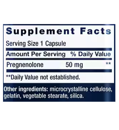 pregnenolone by life extension supplement facts