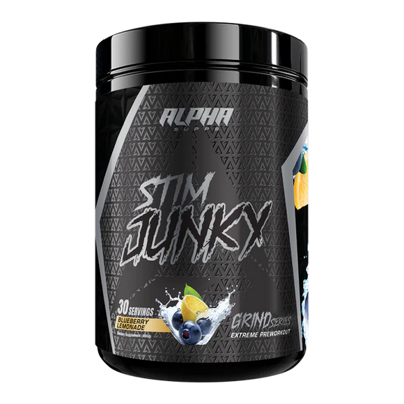 alpha supps stim junky pre workout  blueberry lemonade