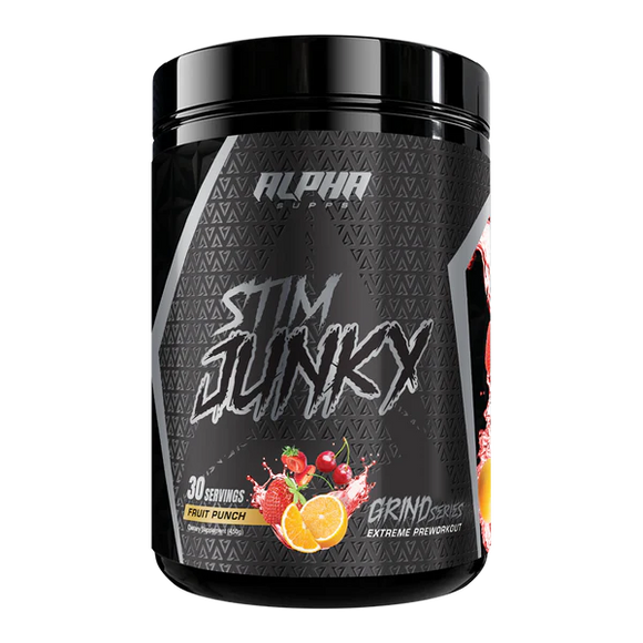 alpha supps stim junky pre workout fruit punch