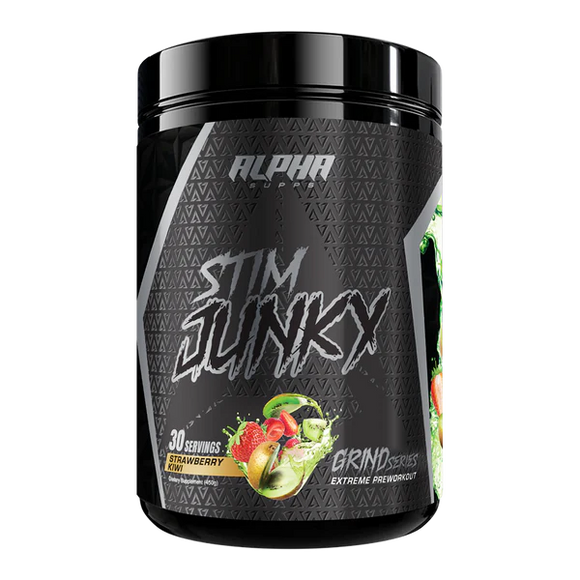 alpha supps stim junky pre workout strawberry kiwi 