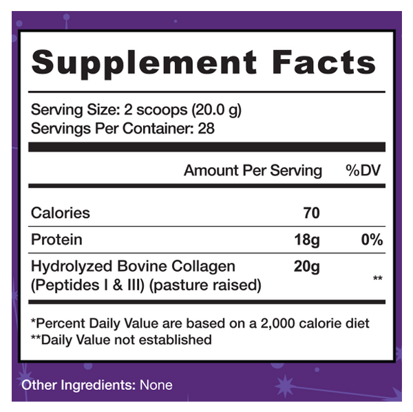 Astroflav Collagen 28 Serving Supplement or Nutrition Facts